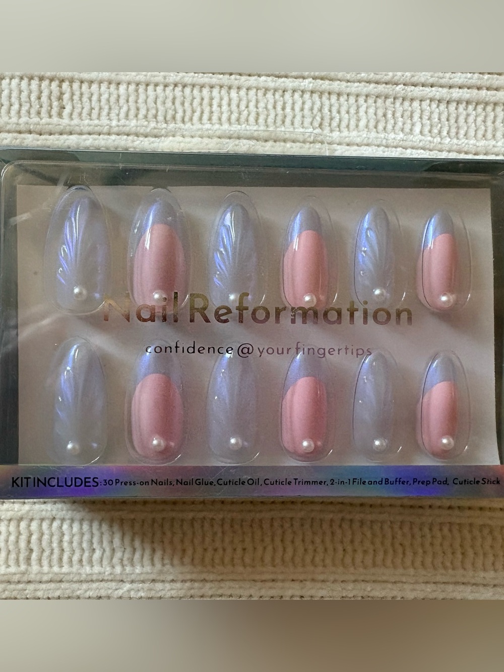 Nail Reformation Pearl Shells Purple Press on Nails